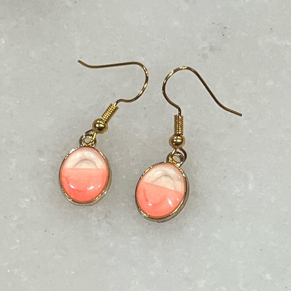 Chic Gold and Coral Earrings